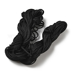 Cordon tressé en nylon, Cordon à nouer chinois pour la création de bijoux en perles et macramé., noir, 2mm, environ 13.12 yards (12m)/paquet, 10 faisceaux / sac, environ 131.23 yards (120 m)/sac