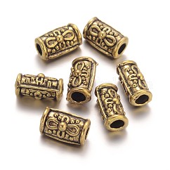 Perline barile stile tibetano,  cadmio& piombo libero, oro antico, misura :ciraca6 mm diametro, 11 mm di lunghezza, Foro: 3 mm