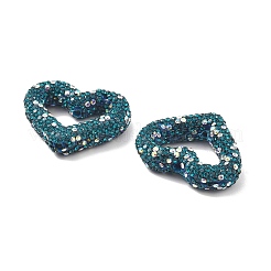 Herzförmige Polymer Clay Strassperlen&nbsp;CLAY-NH0001-09B-01