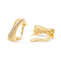 Pendientes de aro pequeños de circonita cúbica chapados en oro real de 18k para niñas y mujeres&nbsp;EJEW-I260-16G-NR
