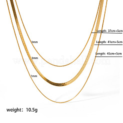 Mode 304 Edelstahl 3-lagige Schlangenkette Halsketten für Frauen&nbsp;GS2900-1