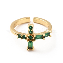 Offener Manschettenring mit Strasskreuz&nbsp;RJEW-M142-07G