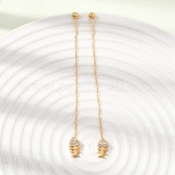 Pendientes de acero inoxidable 304 con rhinestone para mujer&nbsp;SA-CBA44F8-03G