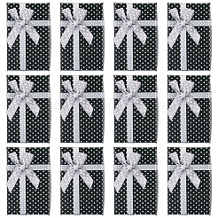 Cajas de regalo de joyería de cartón con estampado de lunares y lazo&nbsp;CON-TAC0001-10E