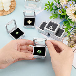 Cajas cuadradas de almacenamiento de diamantes sueltos de plástico&nbsp;VBOX-WH0005-08