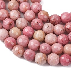 Brins de perles rondes en rhodonite naturelle facettée&nbsp;G-M289-02-6mm