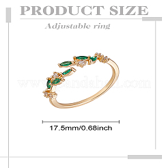 1 bague manchette en laiton micro pavée de zircone cubique pour femme&nbsp;RJEW-LP0002-23E