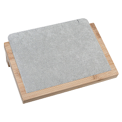 Espositore per gioielli con porta collane inclinato in legno&nbsp;AJEW-WH20033-046D