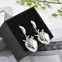 Boucles d'oreilles créoles en laiton sans plomb ni cadmium&nbsp;EJEW-R016-08P-02