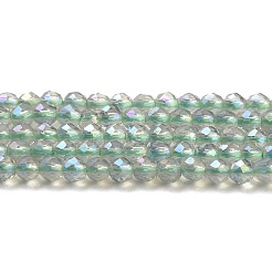 Galvanisieren transparente Glasperlen Stränge&nbsp;X-GLAA-H021-01A-FR07