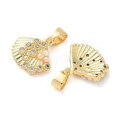 Pendentifs avec zircon cubiques à micro-pavés en laiton&nbsp;KK-D502-21G