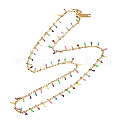 Conjunto de collar y pulsera de cadena esmaltada de acero inoxidable 304&nbsp;SJEW-JS01217