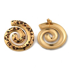 Pendientes de botón esmaltados de acero inoxidable 304&nbsp;EJEW-Z084-15G-03