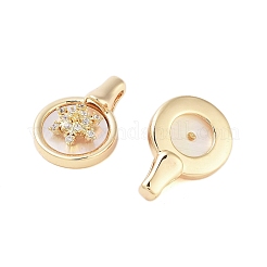 Pendenti in zirconi cubici trasparenti in micro pavè di ottone&nbsp;KK-Z059-11G