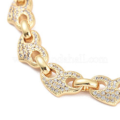 Messing Micro Pave klare Zirkonia Gliederkette Armbänder&nbsp;BJEW-M202-01G