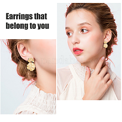 3 par de pendientes colgantes de hoja de aleación de 3 colores para mujer&nbsp;EJEW-FI0001-27