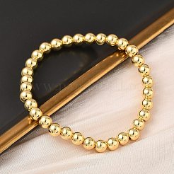 Stretch-Armbänder aus Messing mit runden Perlen für Männer und Frauen&nbsp;BJEW-B148-05D-G