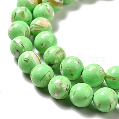 Fili di perle sintetiche turchesi e conchiglie montate&nbsp;G-D482-01A-02