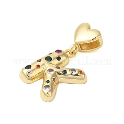 Placage en rack en laiton micro pavé de zircones cubiques transparentes&nbsp;KK-C067-12G-K