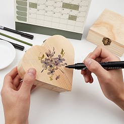 Boîte à bijoux en bois de pin non fini&nbsp;CON-WH0072-14