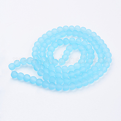 Brins de perles de verre transparentes avec peinture à cuisson&nbsp;X-GLAA-S031-8mm-21