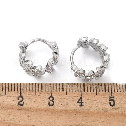 Orecchini a cerchio in ottone chiaro con zirconi cubici&nbsp;EJEW-Q014-01P