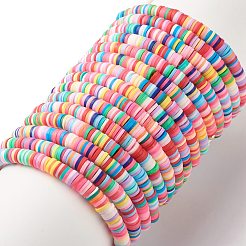 30 Stück 30 Stil Heishi-Perlen-Stretch-Armbänder aus Fimo mit Inspirationswort&nbsp;BJEW-JB07593