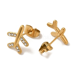 Boucles d'oreilles à tige en acier inoxydable 304 avec strass en cristal pour femmes&nbsp;EJEW-C094-01E-G