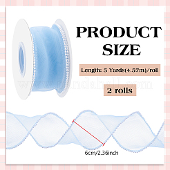 5 Yards Organza-Kunststoffband mit Kunststoffperlenrand&nbsp;OCOR-WH0101-185C