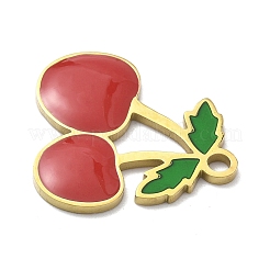 Pendentifs en émail de fruits en acier inoxydable 304&nbsp;STAS-G362-04G-12