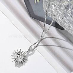 Collane a catena con ciondolo a forma di girasole in acciaio inossidabile 304 per donna&nbsp;NJEW-R011-01P