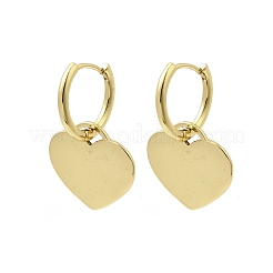 Orecchini a cerchio a forma di cuore in ottone&nbsp;EJEW-L261-022G