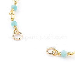 Fabbricazione di braccialetti con catene di perline fatte a mano in amazzonite naturale&nbsp;AJEW-JB00907-03