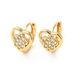 Pendientes de aro con estrella y corazón de circonitas cúbicas&nbsp;EJEW-G312-15G-02