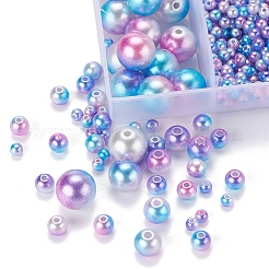 497pcs 5 cuentas de perlas de imitación de plástico abs arco iris de estilo&nbsp;OACR-YW0001-07C