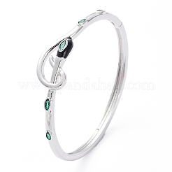 Armreif mit Zirkonia-Schlangen und Emaille&nbsp;BJEW-G673-03P