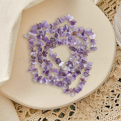 2 Strang natürliche Amethyst-Chip-Perlenstränge&nbsp;G-PA0001-57