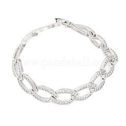 Bracelets en laiton micro pavé de zircons cubiques transparents pour femmes&nbsp;BJEW-A034-04A-P
