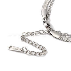 Ensembles de bracelets à chaînes et à câbles en acier inoxydable 304 résistant au ternissement&nbsp;AJEW-U005-05B-P