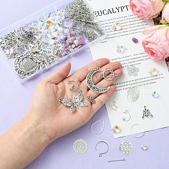 DIY-Sets zur Herstellung von Ohrringen aus natürlichem Lepidolith/violettem Glimmerstein und Edelstahl&nbsp;DIY-FS0008-13