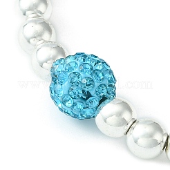Braccialetto elasticizzato con perline rotonde in ematite sintetica e strass&nbsp;BJEW-JB09452