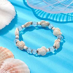 Bracelets extensibles en perles de verre à facettes&nbsp;BJEW-JB10453