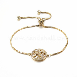 Verstellbare messing micro pave zirkonia bolo armbänder&nbsp;BJEW-E321-01