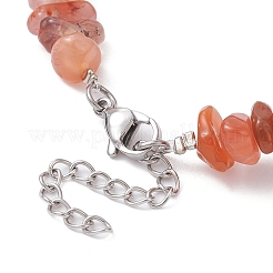 Braccialetto con perline di scaglie di agata naturale&nbsp;BJEW-JB09686-09