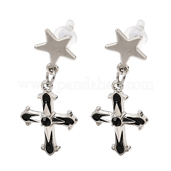Pendientes colgantes de aleación con detalles de vidrio soplado hechos a mano.&nbsp;LA-CBA71FC-01P-C
