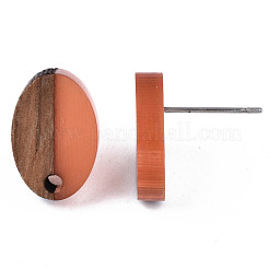 Accessoires de boucles d'oreilles en résine et bois de noyer&nbsp;MAK-N032-004A-A05