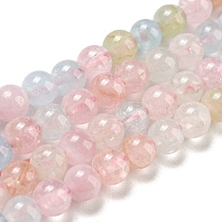 Runden natürlichen Perlen Stränge morganite&nbsp;G-F222-35-4mm