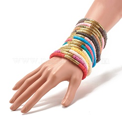 Set di bracciali elastici impilabili per donna con perline heishi in argilla polimerica fatti a mano&nbsp;BJEW-JB07451
