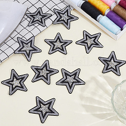 14 pieza de parches de tela con rhinestone de resina de estrella para planchar y coser&nbsp;DIY-CY0003-88
