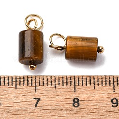 Säulenanhänger aus natürlichen gemischten Edelsteinen mit Biegeringen aus 304 Edelstahl&nbsp;G-Q032-01